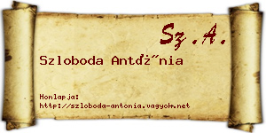 Szloboda Antónia névjegykártya